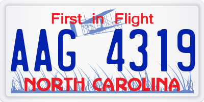 NC license plate AAG4319