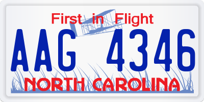NC license plate AAG4346