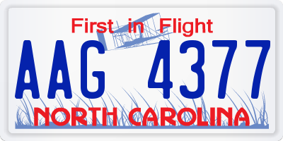 NC license plate AAG4377