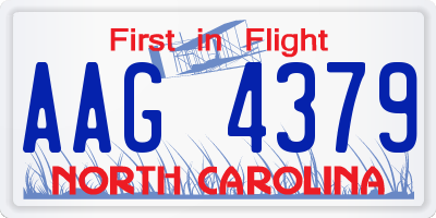 NC license plate AAG4379