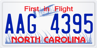 NC license plate AAG4395