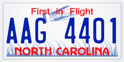 NC license plate AAG4401