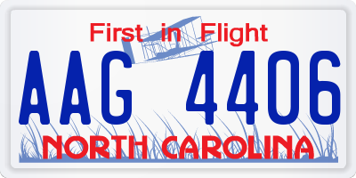 NC license plate AAG4406