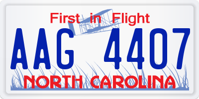 NC license plate AAG4407