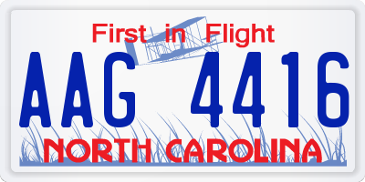 NC license plate AAG4416