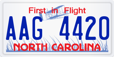NC license plate AAG4420