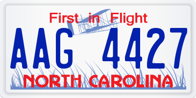 NC license plate AAG4427