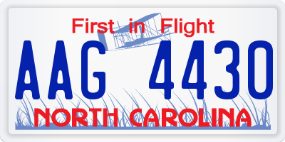 NC license plate AAG4430