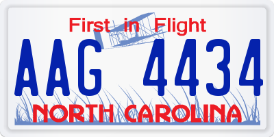 NC license plate AAG4434