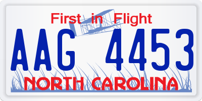 NC license plate AAG4453