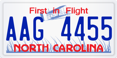 NC license plate AAG4455