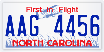 NC license plate AAG4456