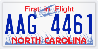 NC license plate AAG4461