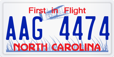 NC license plate AAG4474