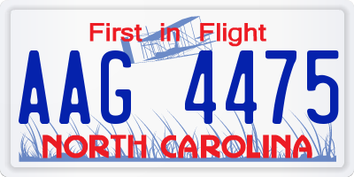 NC license plate AAG4475