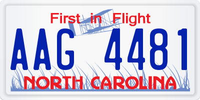 NC license plate AAG4481