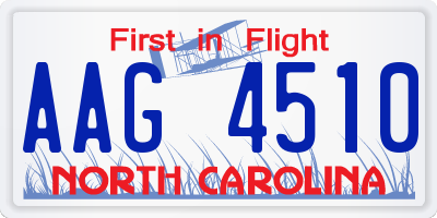 NC license plate AAG4510