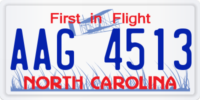 NC license plate AAG4513