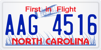 NC license plate AAG4516