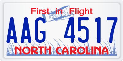 NC license plate AAG4517