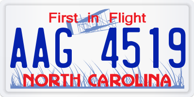 NC license plate AAG4519