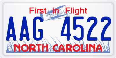 NC license plate AAG4522