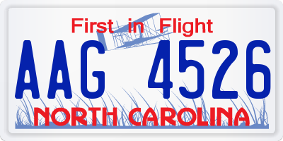 NC license plate AAG4526