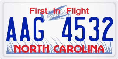NC license plate AAG4532