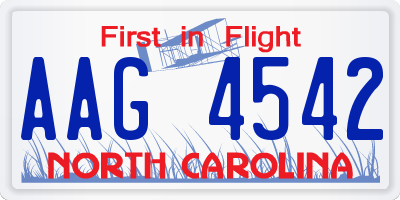 NC license plate AAG4542
