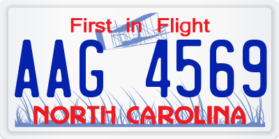 NC license plate AAG4569