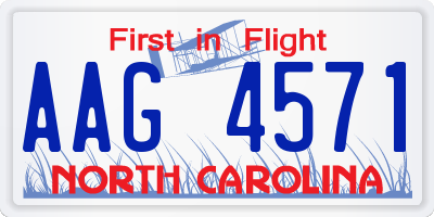 NC license plate AAG4571