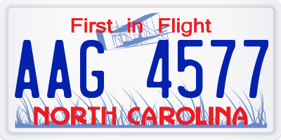 NC license plate AAG4577