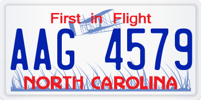 NC license plate AAG4579