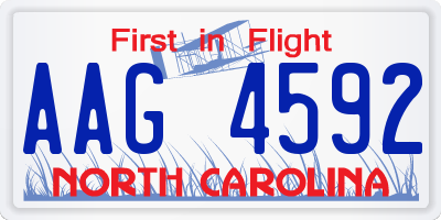 NC license plate AAG4592