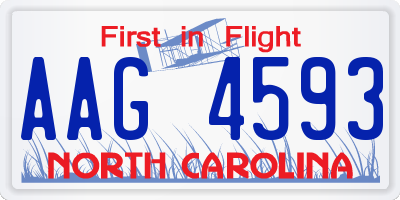 NC license plate AAG4593
