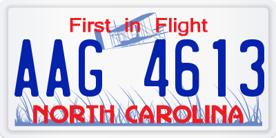 NC license plate AAG4613