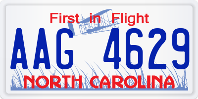 NC license plate AAG4629