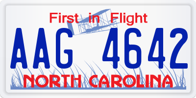 NC license plate AAG4642