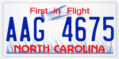 NC license plate AAG4675