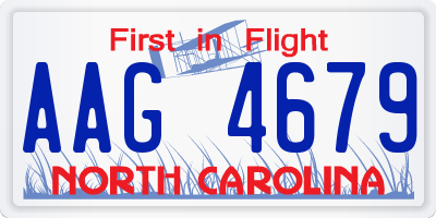 NC license plate AAG4679