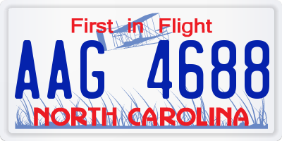 NC license plate AAG4688