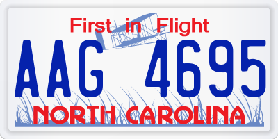 NC license plate AAG4695