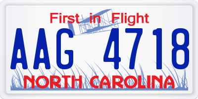 NC license plate AAG4718