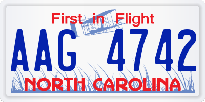 NC license plate AAG4742