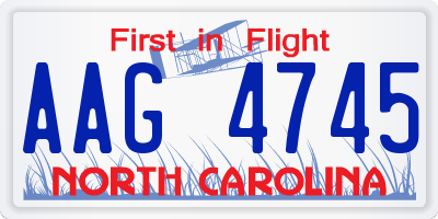 NC license plate AAG4745