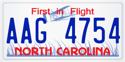 NC license plate AAG4754