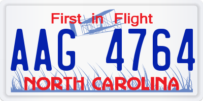 NC license plate AAG4764
