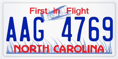 NC license plate AAG4769