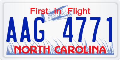 NC license plate AAG4771