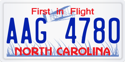 NC license plate AAG4780